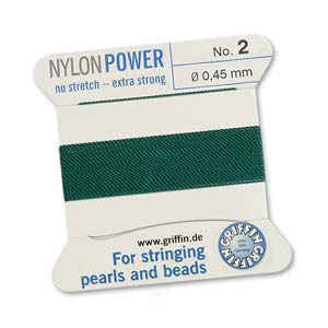 Griffin Nylon Power Cord With Needle #2(0.45mm)-2m/Green